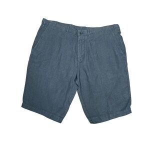Corneliani ID 100% Linen Shorts Blue Made in Italy Luxury Designer Men's Size 56
